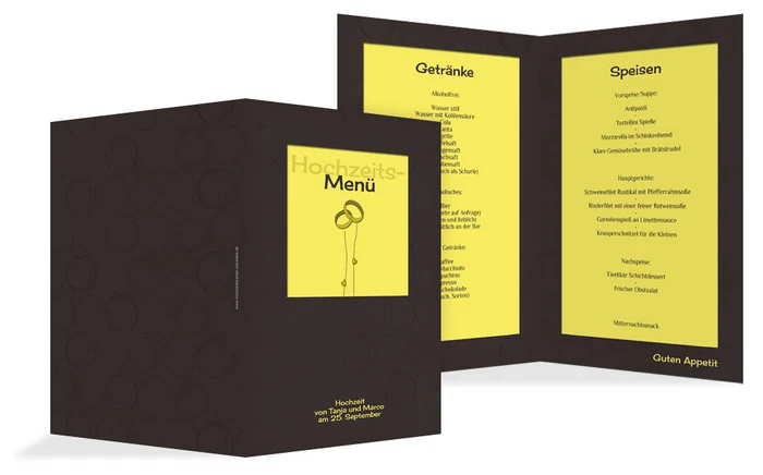 Menükarte zur Hochzeit Eleganz