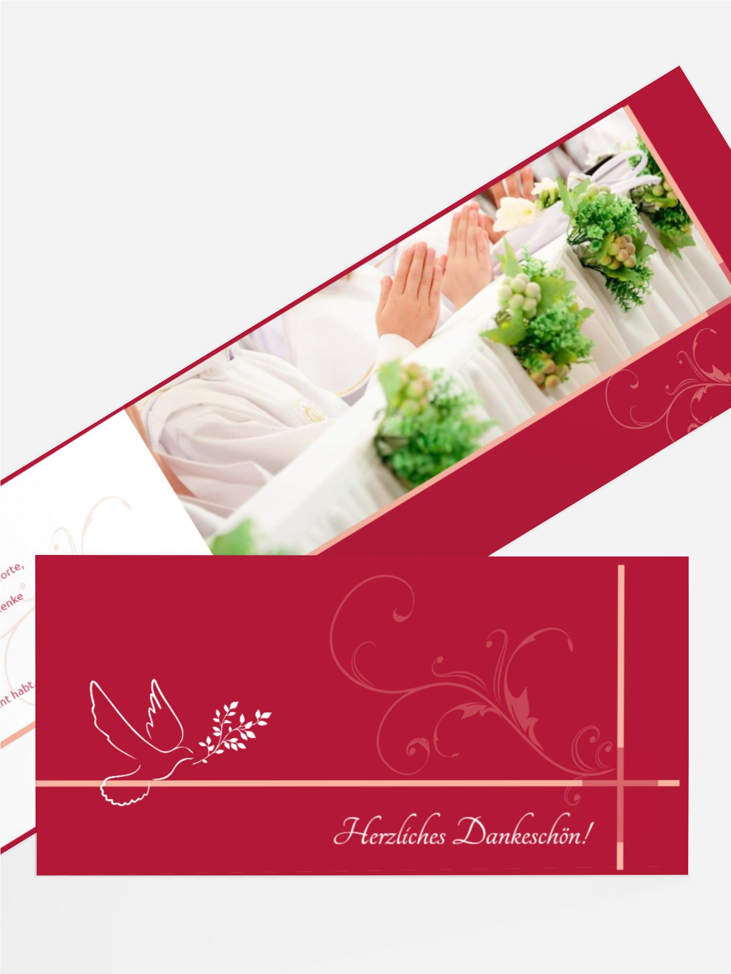 Dankeskarte zur Konfirmation floral