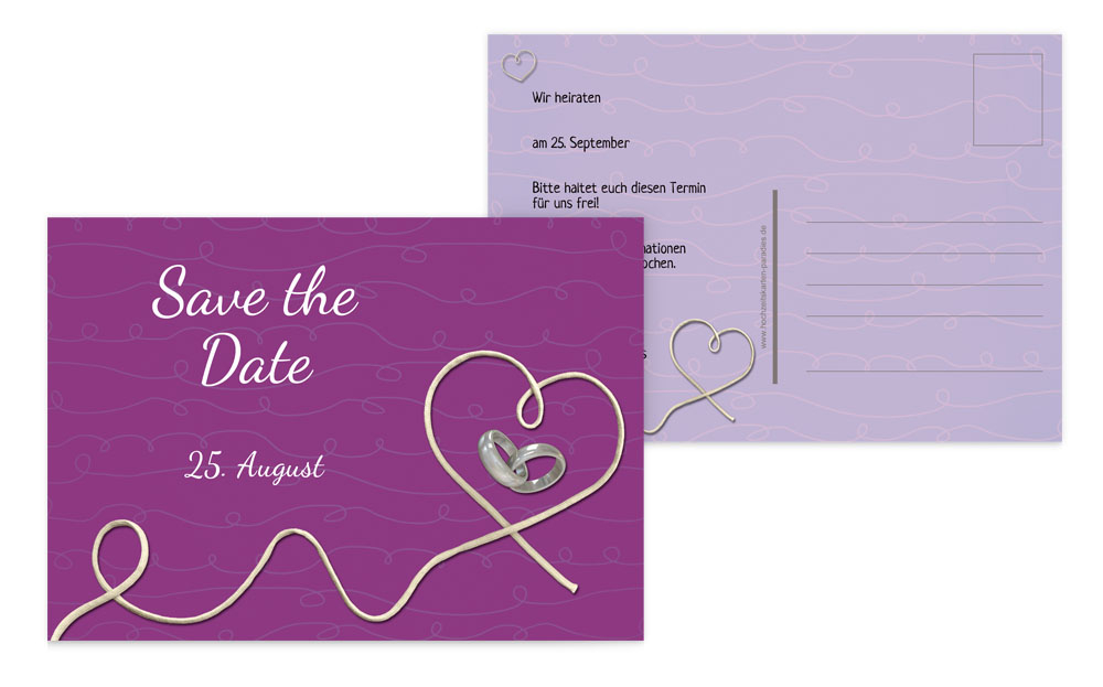 Save the Date Karte erfüllte Liebe Save the Date Karte erfüllte Liebe