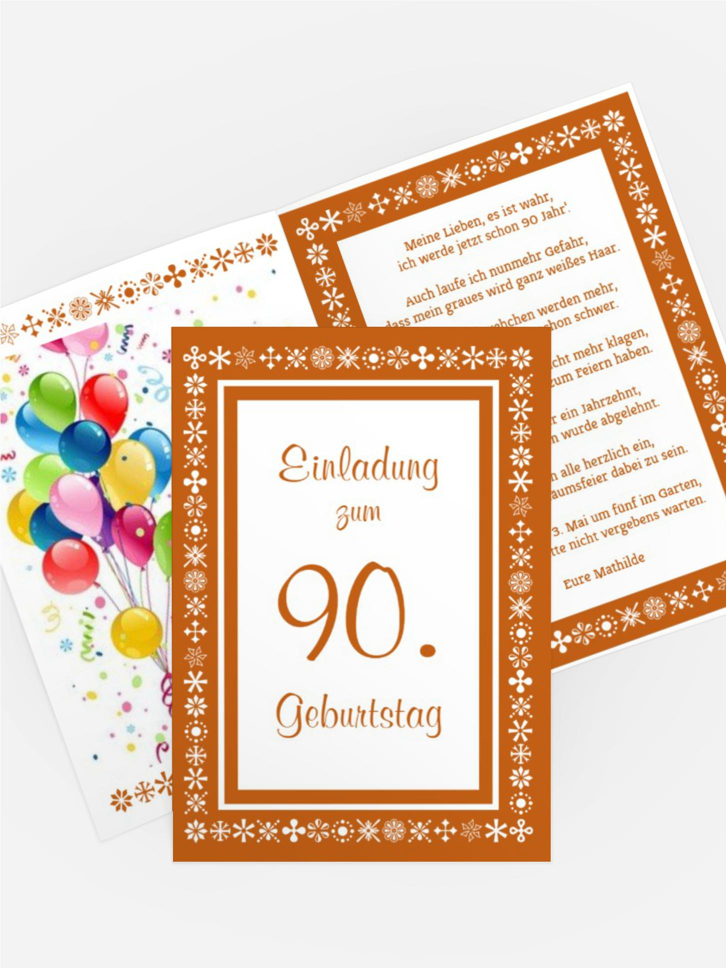 Geburtstagseinladung florale Elemente 90 Foto