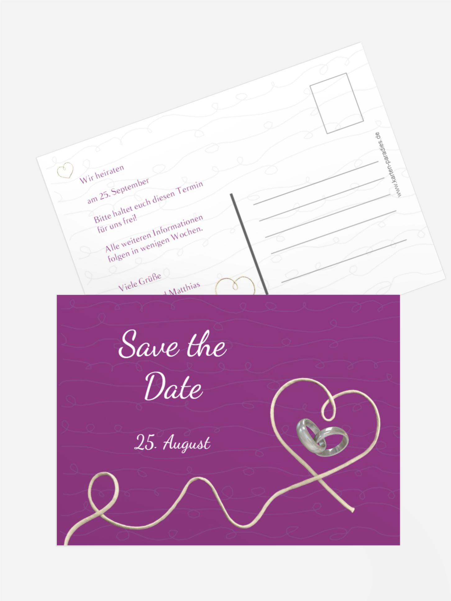 Save the Date Karte erfüllte Liebe