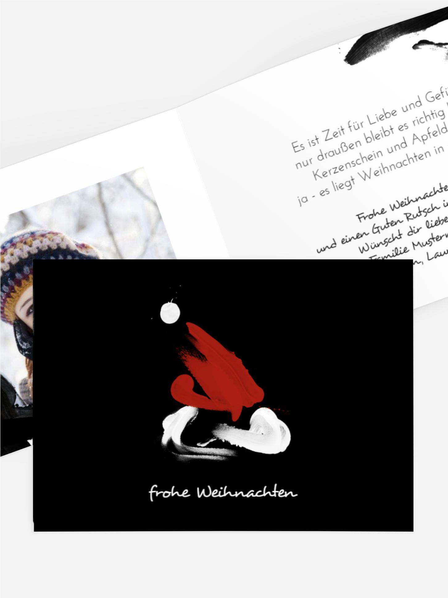 Weihnachts Grußkarte privat Farbenmütze