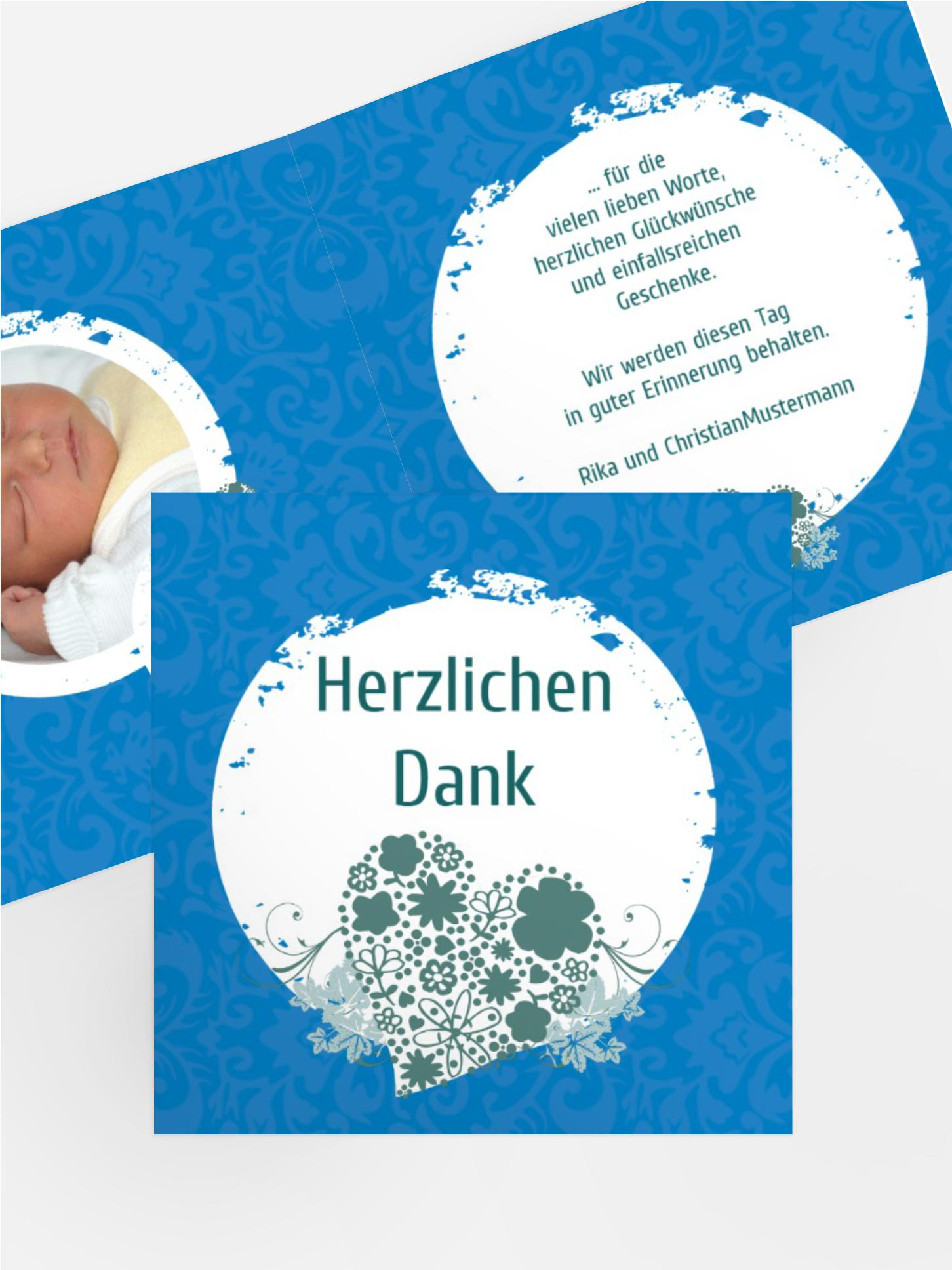 Taufe Dankeskarte Kreise