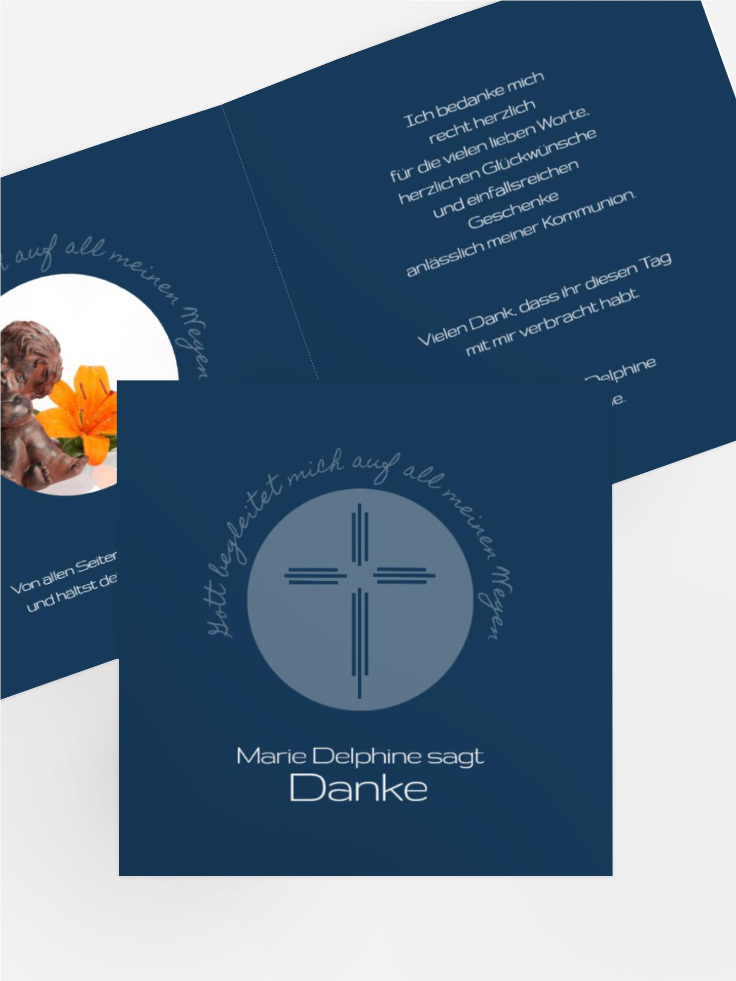 Kommunionskarte Danke Gottes Wege