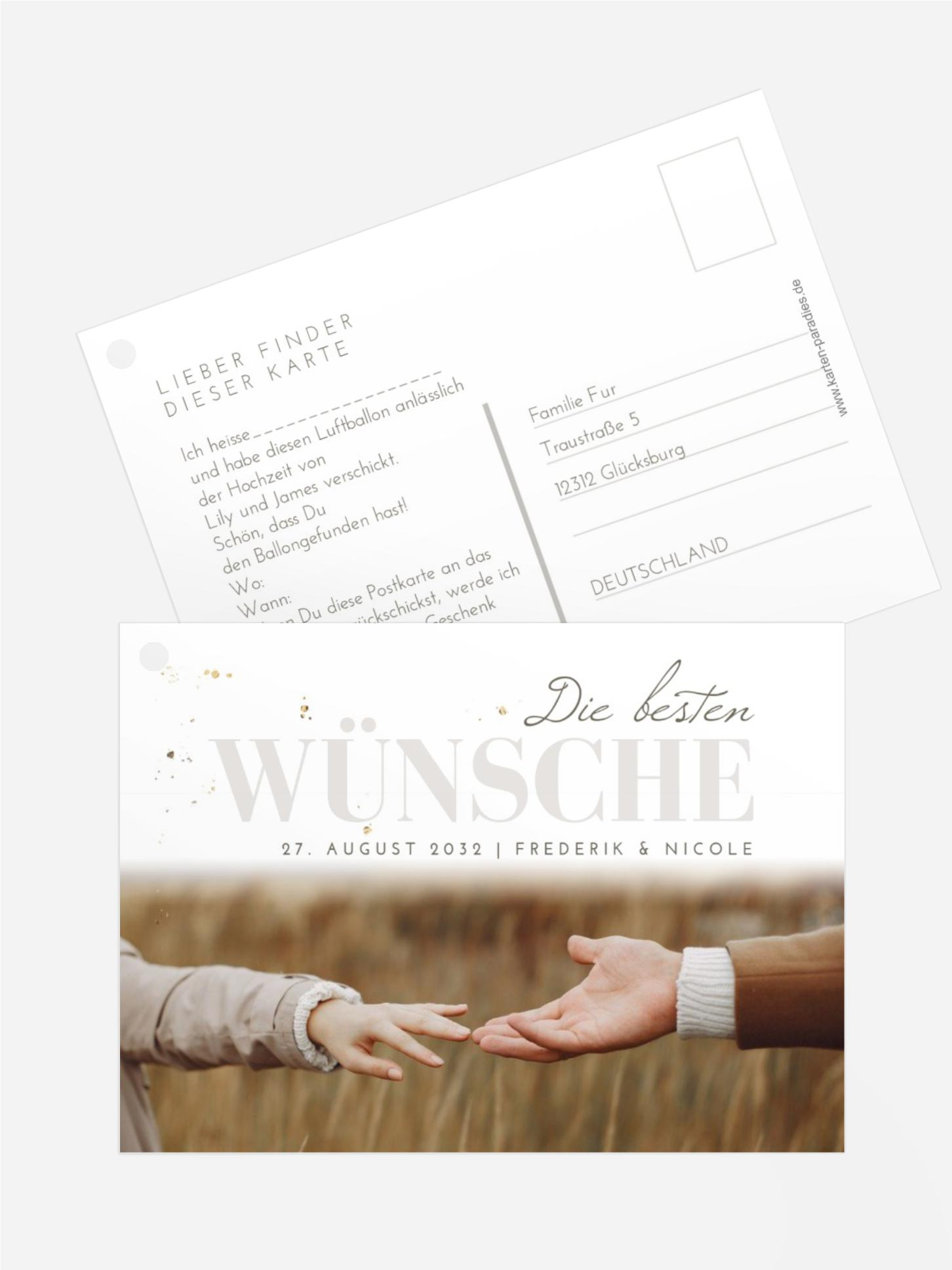 Ballonflugkarte Zugefächert