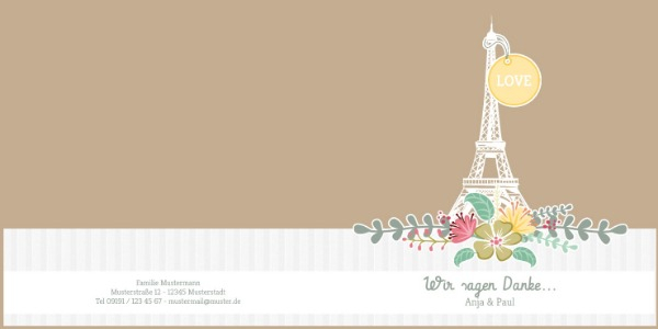 Danksagung zur Hochzeit Paris