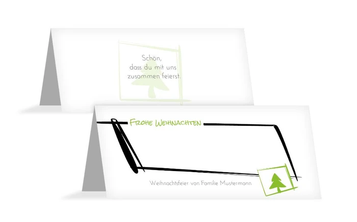 Weihnachts Tischkarte Bäumchenbild
