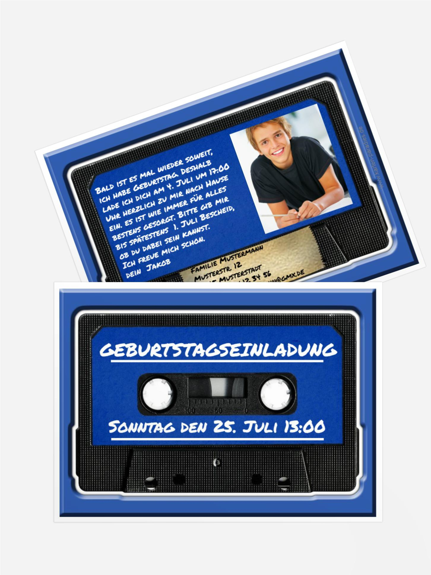 Einladungskarte Geburtstag Tape Einladungskarte Geburtstag Tape