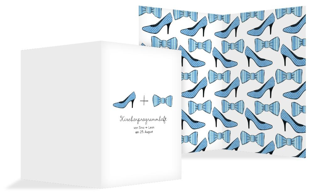 Kirchenheft Umschlag zur Hochzeit High Heel und Fliege Kirchenheft Umschlag zur Hochzeit High Heel und Fliege