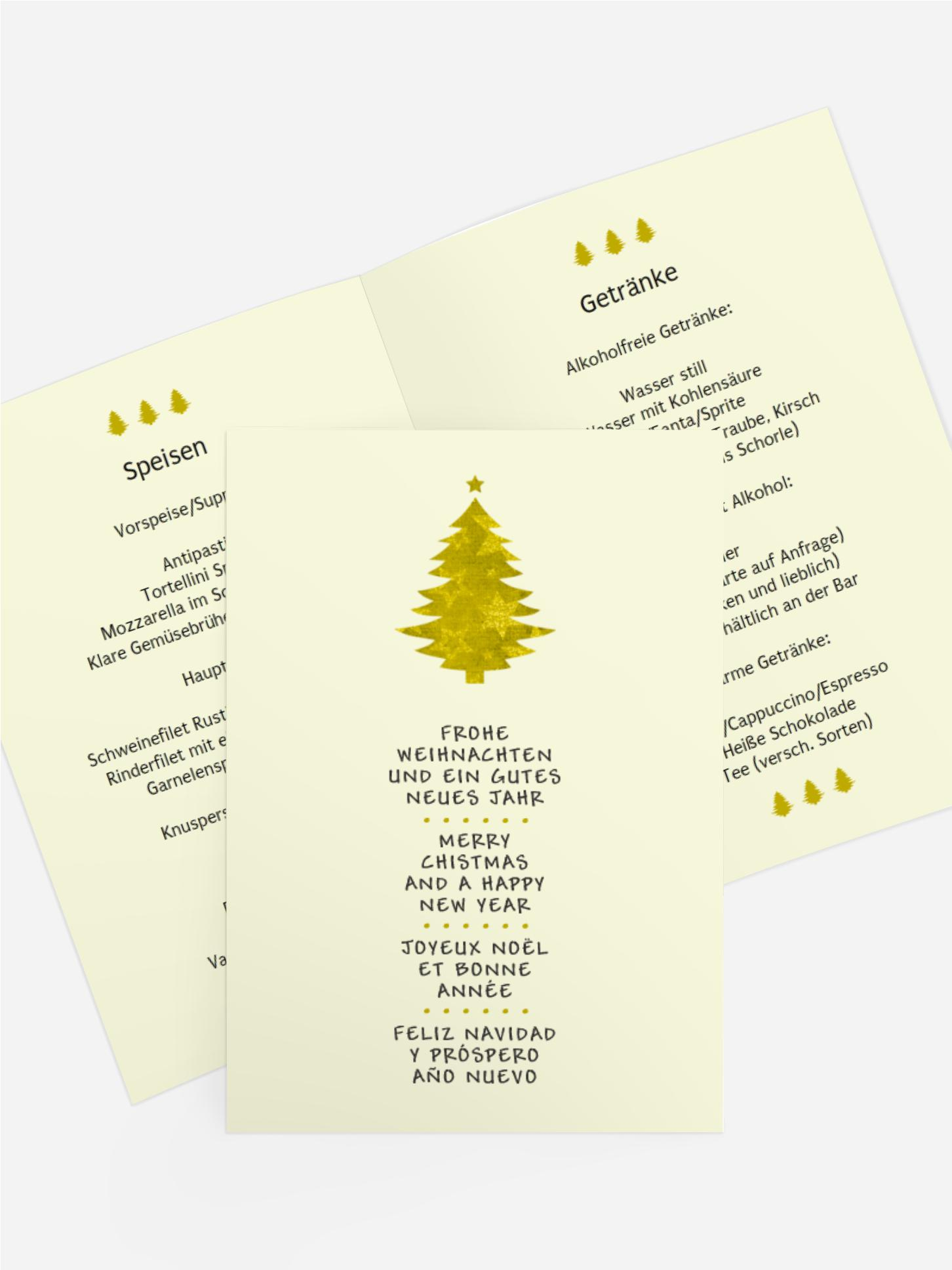 Weihnachtsmenükarte Bäumchen