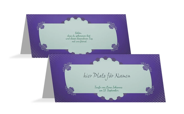 Tischkarte Taufe Krause