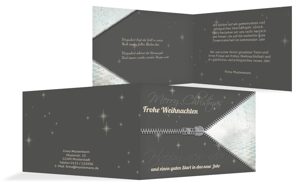 Grußkarte zu Weihnachten Geschäftlich Reißverschluss Grußkarte zu Weihnachten Geschäftlich Reißverschluss