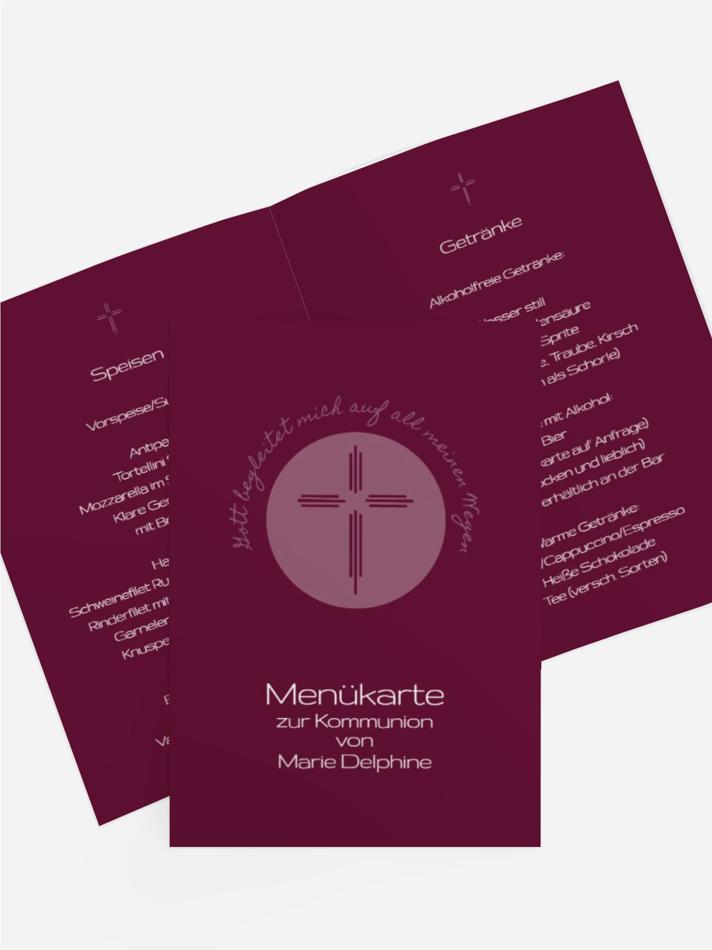 Menükarte Kommunion Gottes Wege