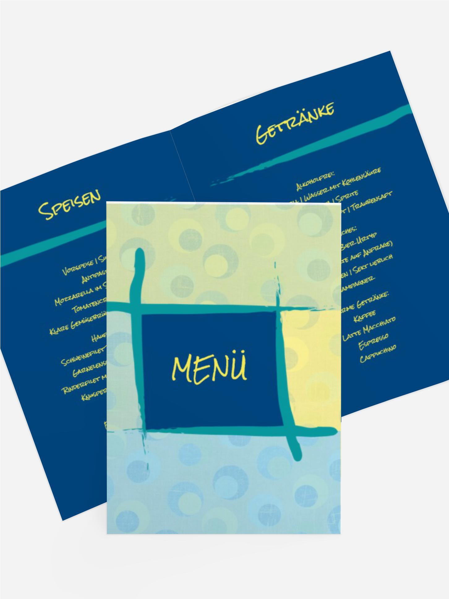 Menükarte zur Taufe Kreuzrahmen