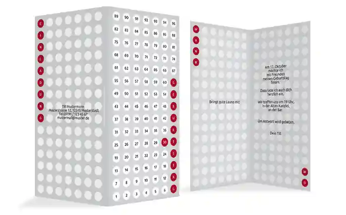 Geburtstagskarte Zahlenspiel 30