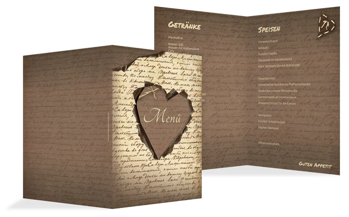 Menükarte Herzensgedicht