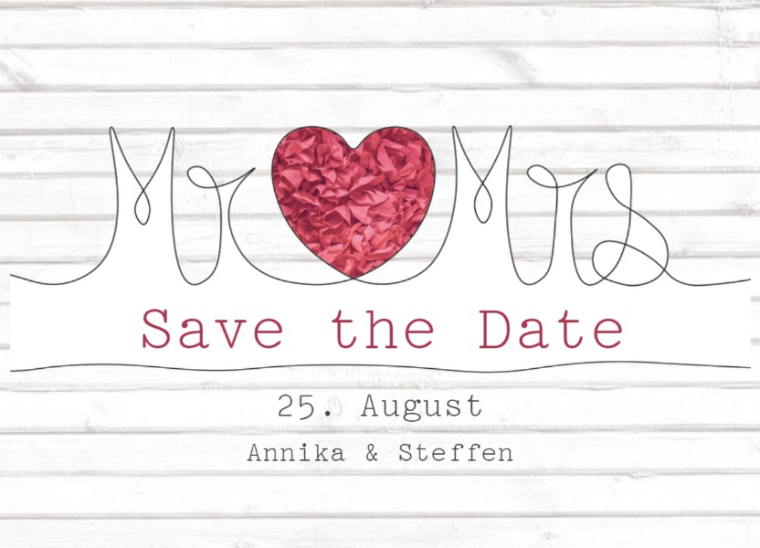 Save the Date Karte zur Hochzeit Mr&Mrs