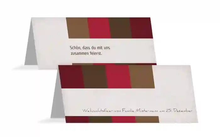 Weihnachtstischkarte Farbklang