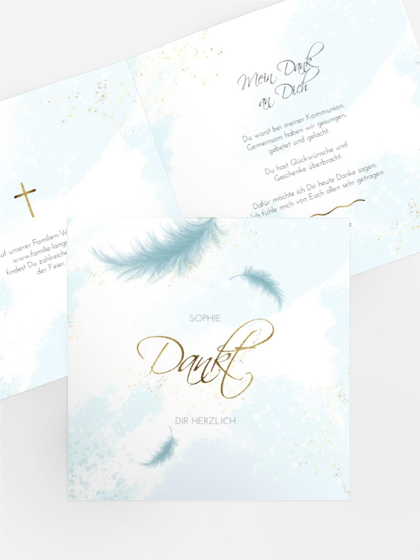 Dankeskarte Kommunion Ein Hauch Von Zärtlichkei