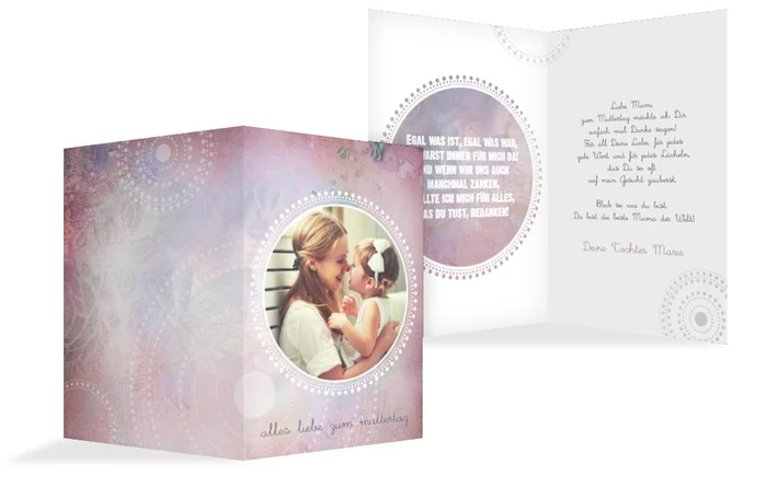 Karte für Muttertag Bohemian