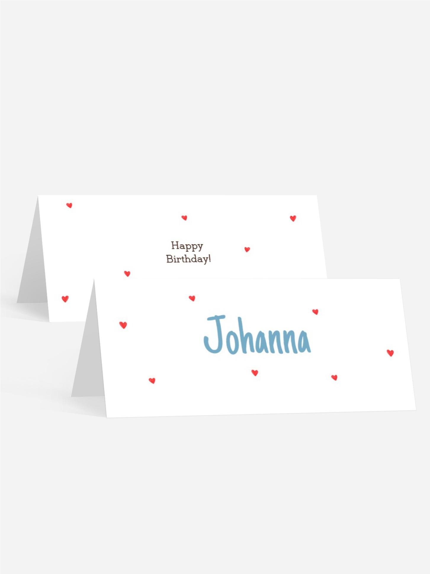 Tischkarte Kindergeburtstag Von ganzem Herzen