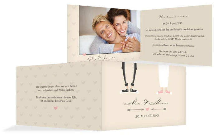 Einladungskarte zur Hochzeit Pärchen