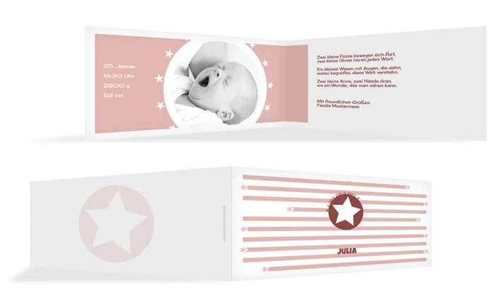 Geburtskarte a new star Geburtskarte a new star