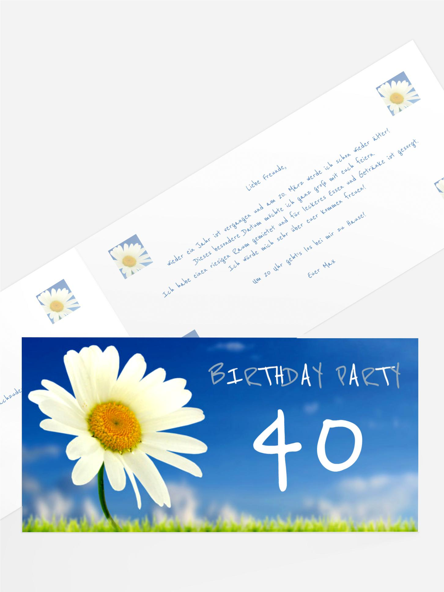 Einladung zum Geburtstag Lebensfreude 40