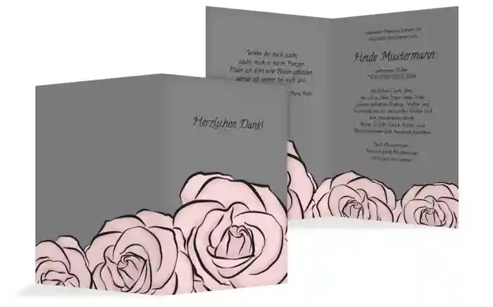 Dankeskarte Rosen hoch