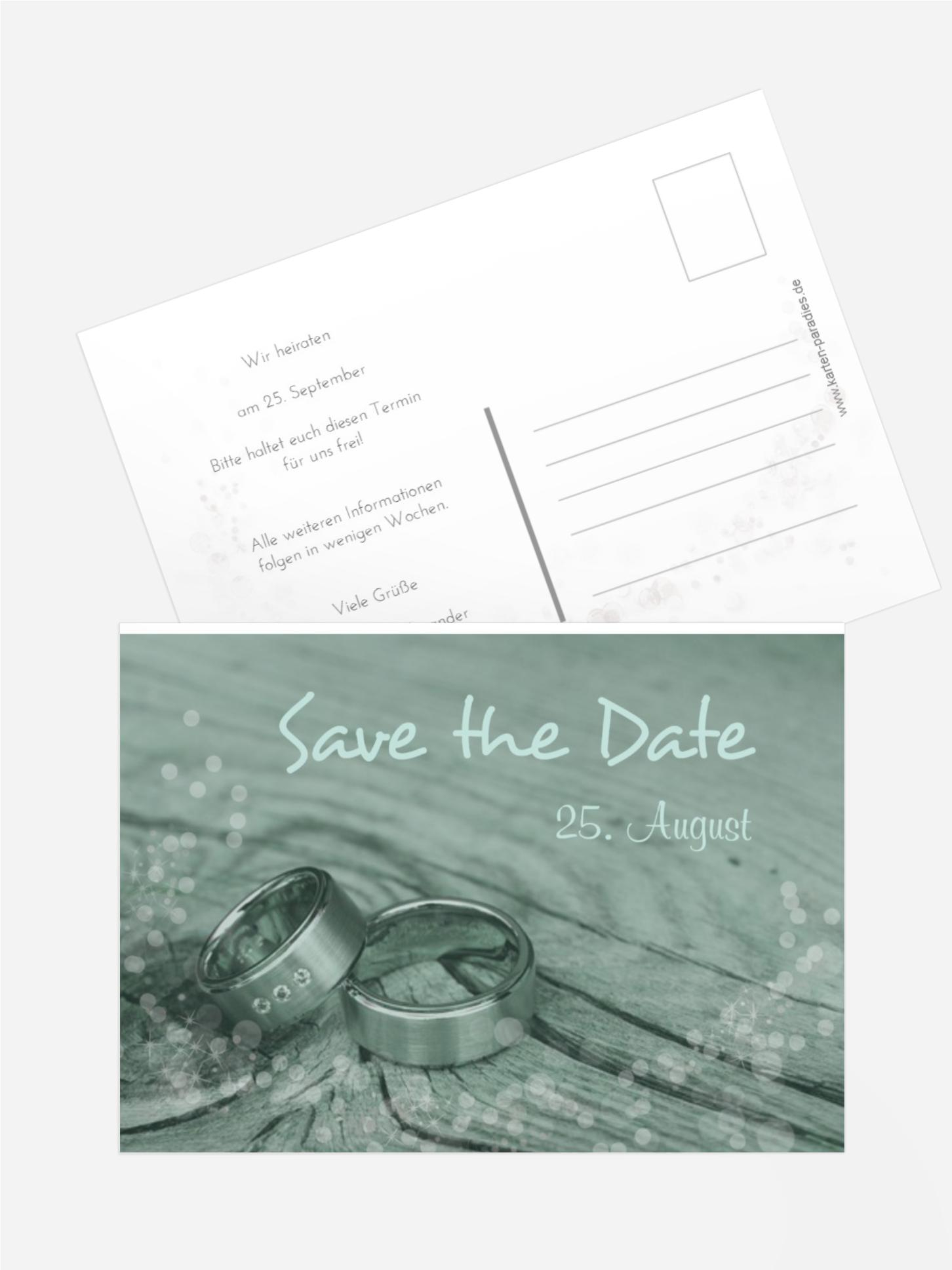 Save the Date Karte Hochzeit Eheringe