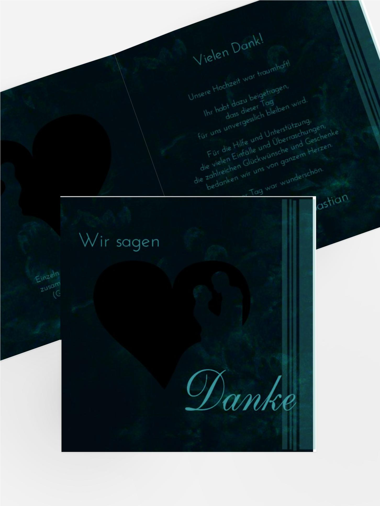 Dankeskarte zur Hochzeit Liebespaerchen