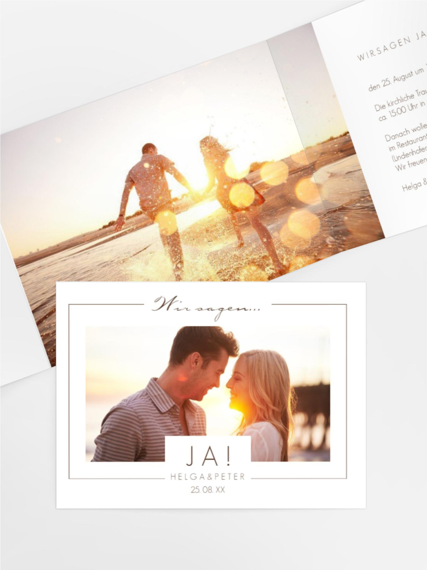 Hochzeitseinladung Gemeinsam Gerahmt