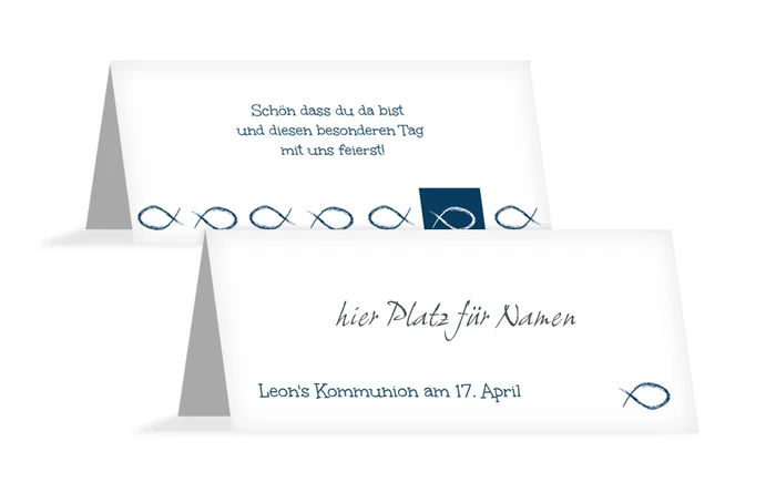Tischkarte Kommunion Fische Tischkarte Kommunion Fische