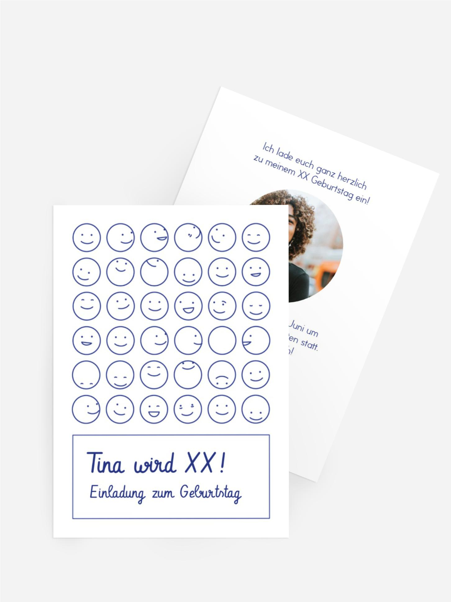 Geburtstagseinladung Smileys Geburtstagseinladung Smileys