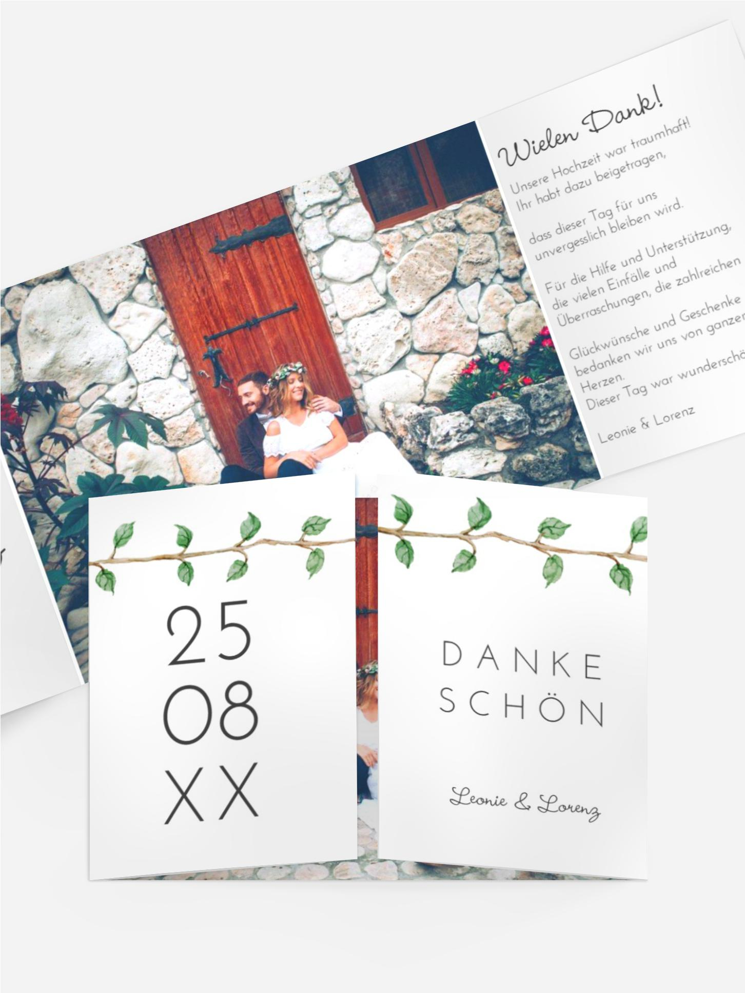 Dankeskarte Blumenranke