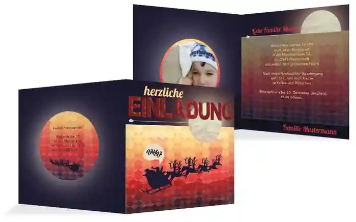 Foto Weihnachtseinladung Hohoho