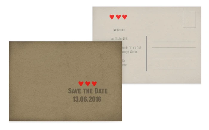 Save the Date Vintage Herzen