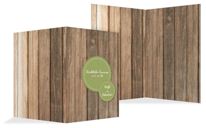 Kirchenheft Umschlag zur Hochzeit Vintage Holz
