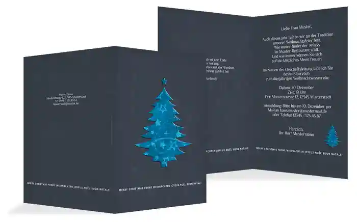 Weihnachtseinladungskarte Geschäft Baum