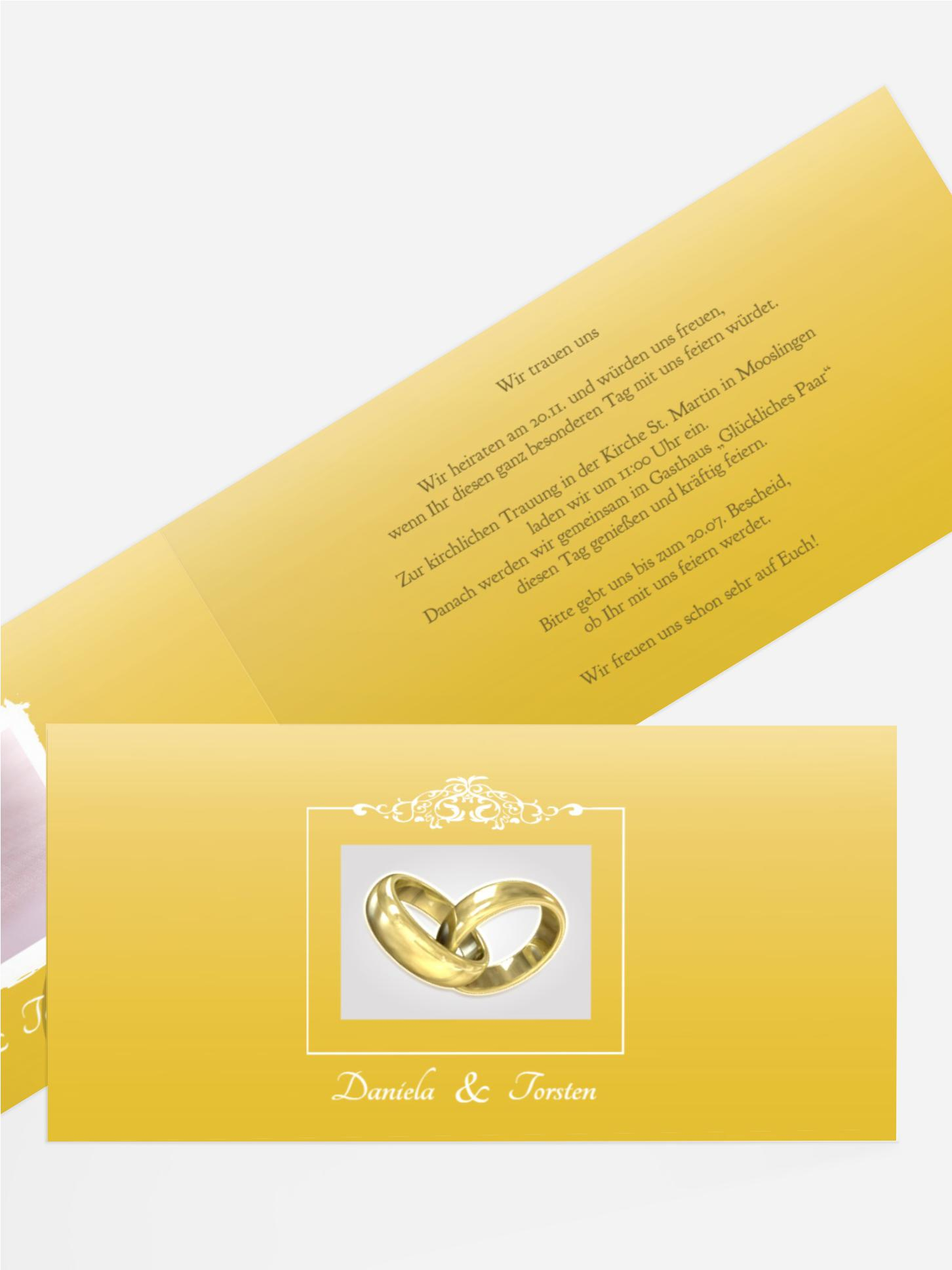 Hochzeitseinladung DIN Ringetausch