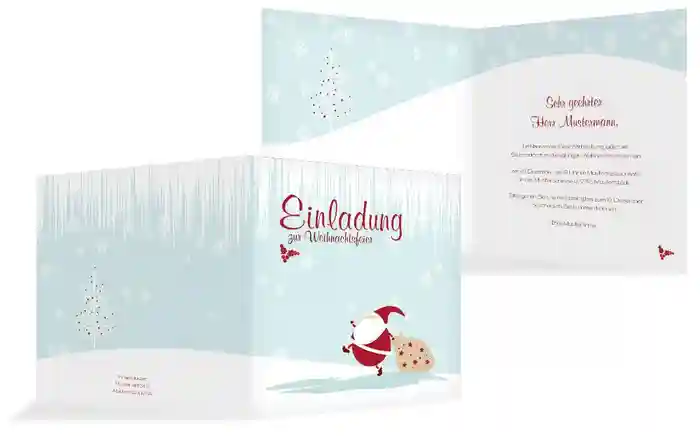 Weihnachtseinladung Weihnachtsmann