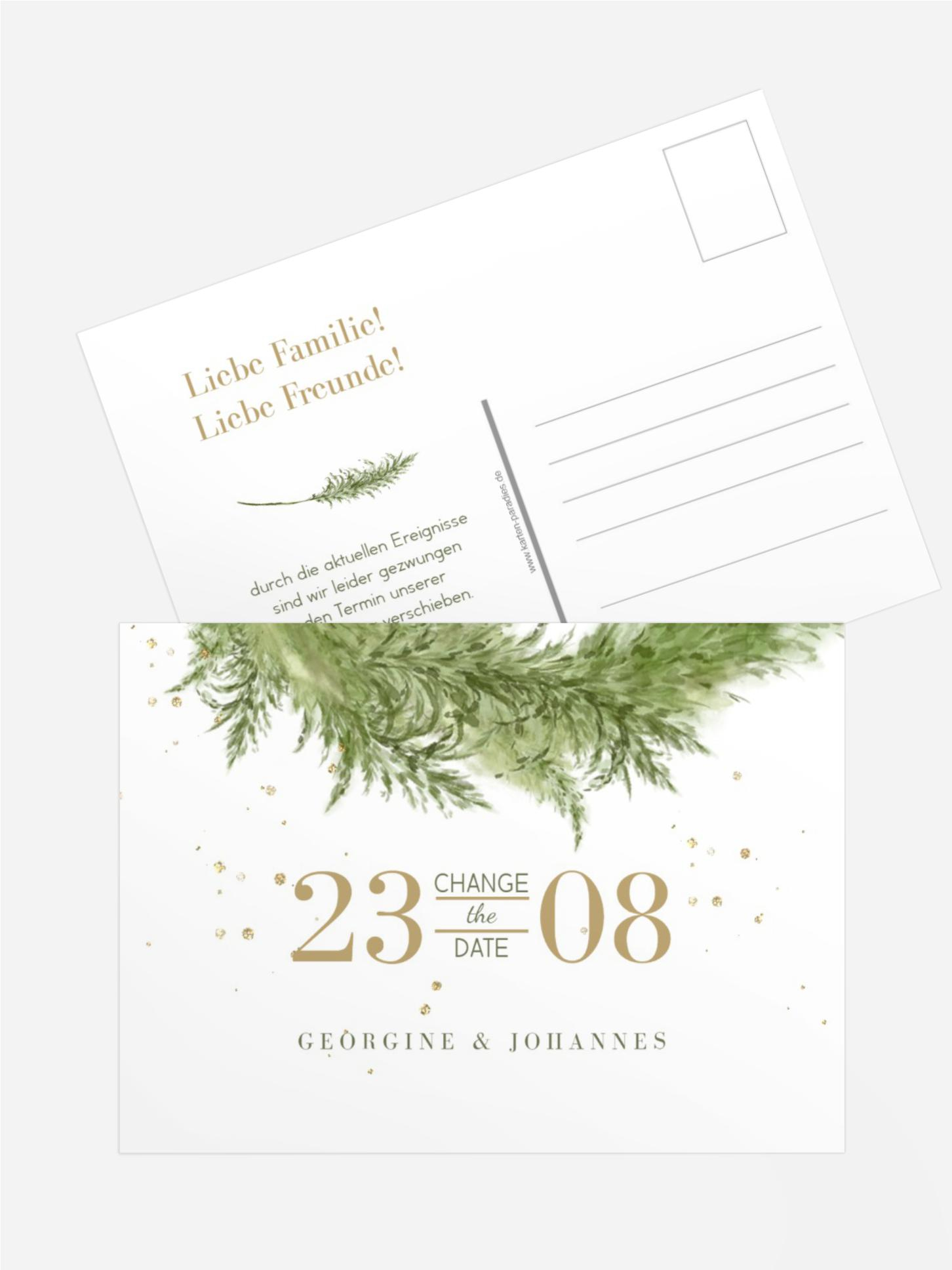 Change The Date Karte Grün-Zweig