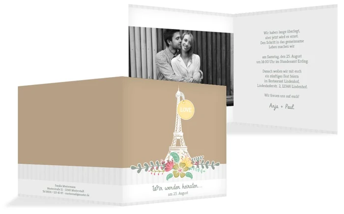 Einladung zur Hochzeit Paris