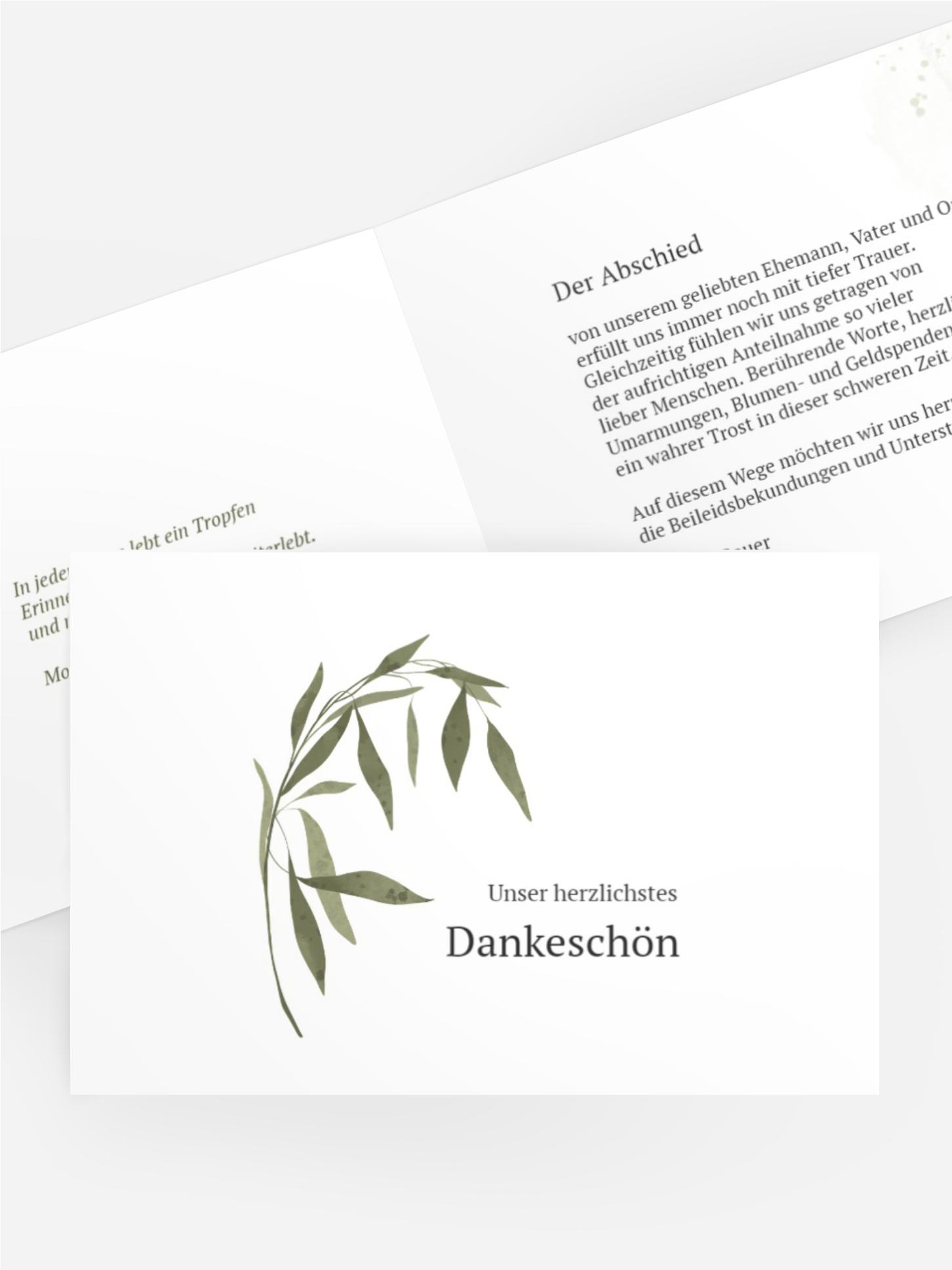 Danksagung Trauer Schweigen