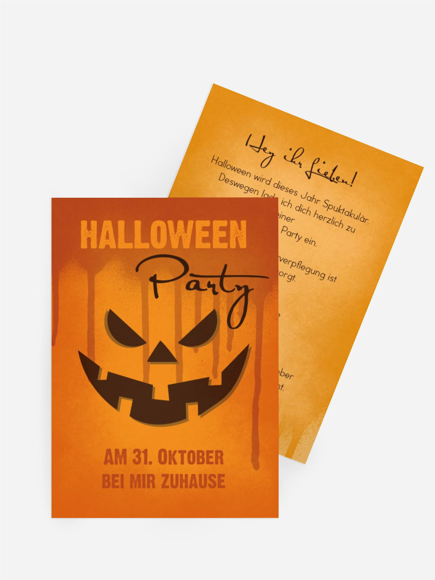 Halloweenkarte Kürbis