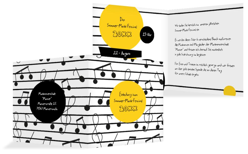 Einladung Sommerfest Musiknoten