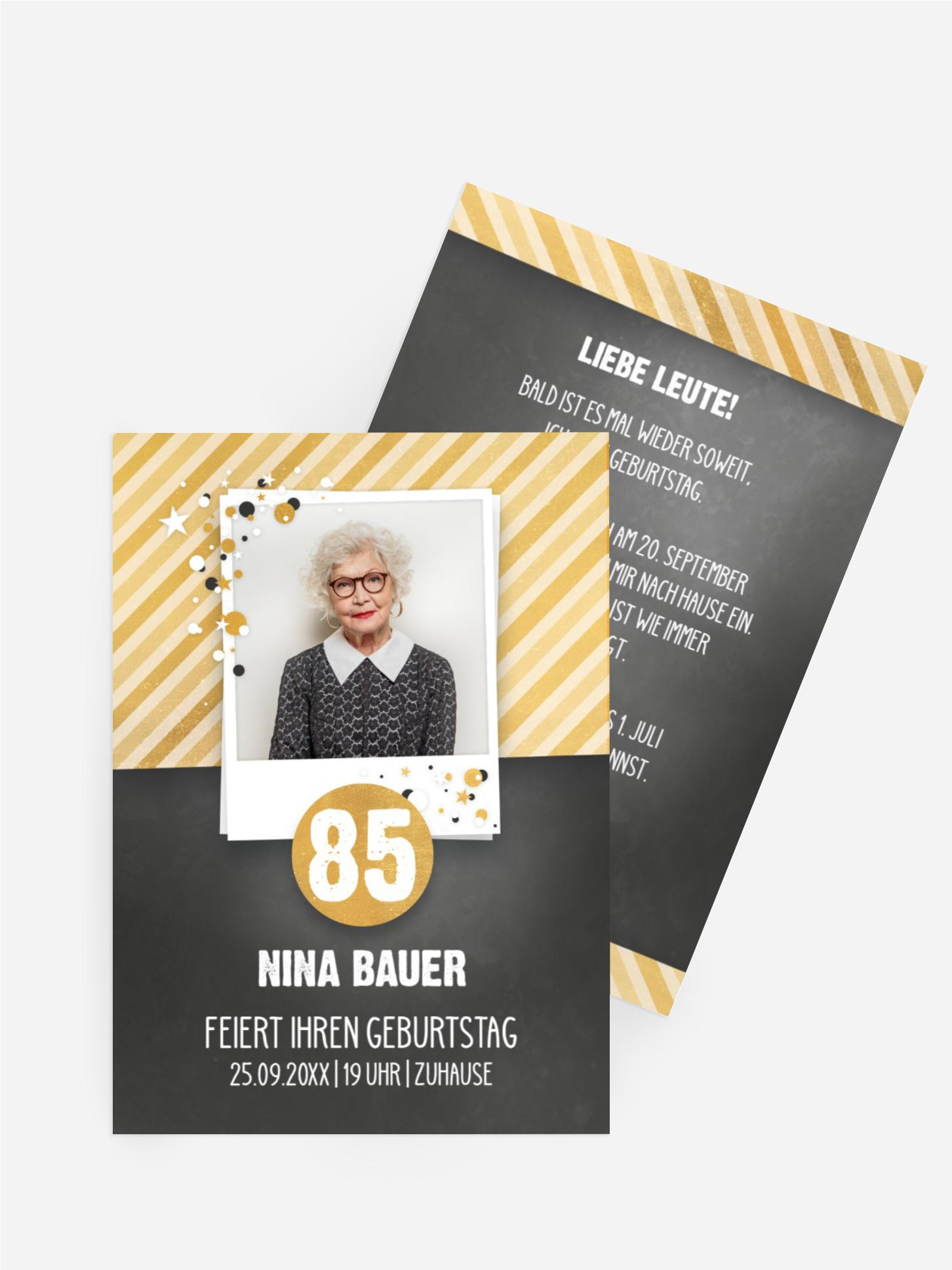 Geburtstagseinladung Konfetti 85