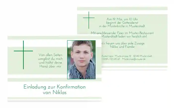Einladungskarte Konfirmation Kreuz