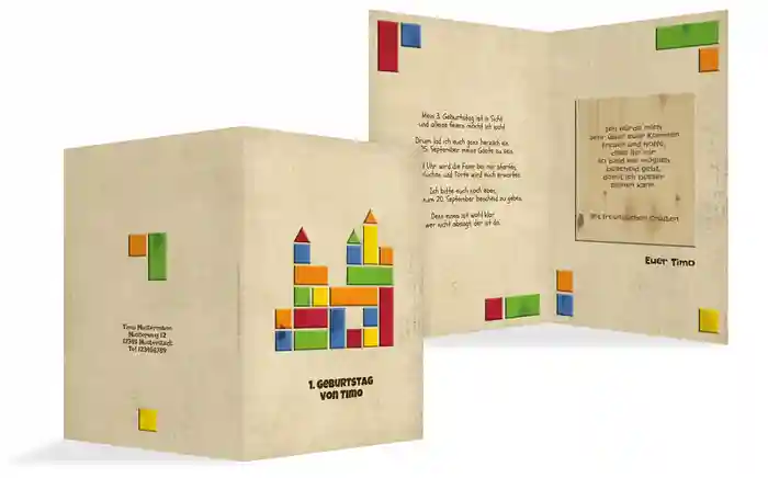 Geburtstagseinladung Bausteine
