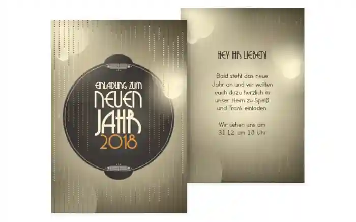 Neujahrskarte Glamour